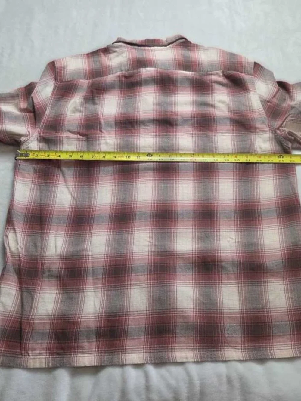 New XL J.Crew cotton hemp blend twill camp collar plaid shirt Sage Pink Brown